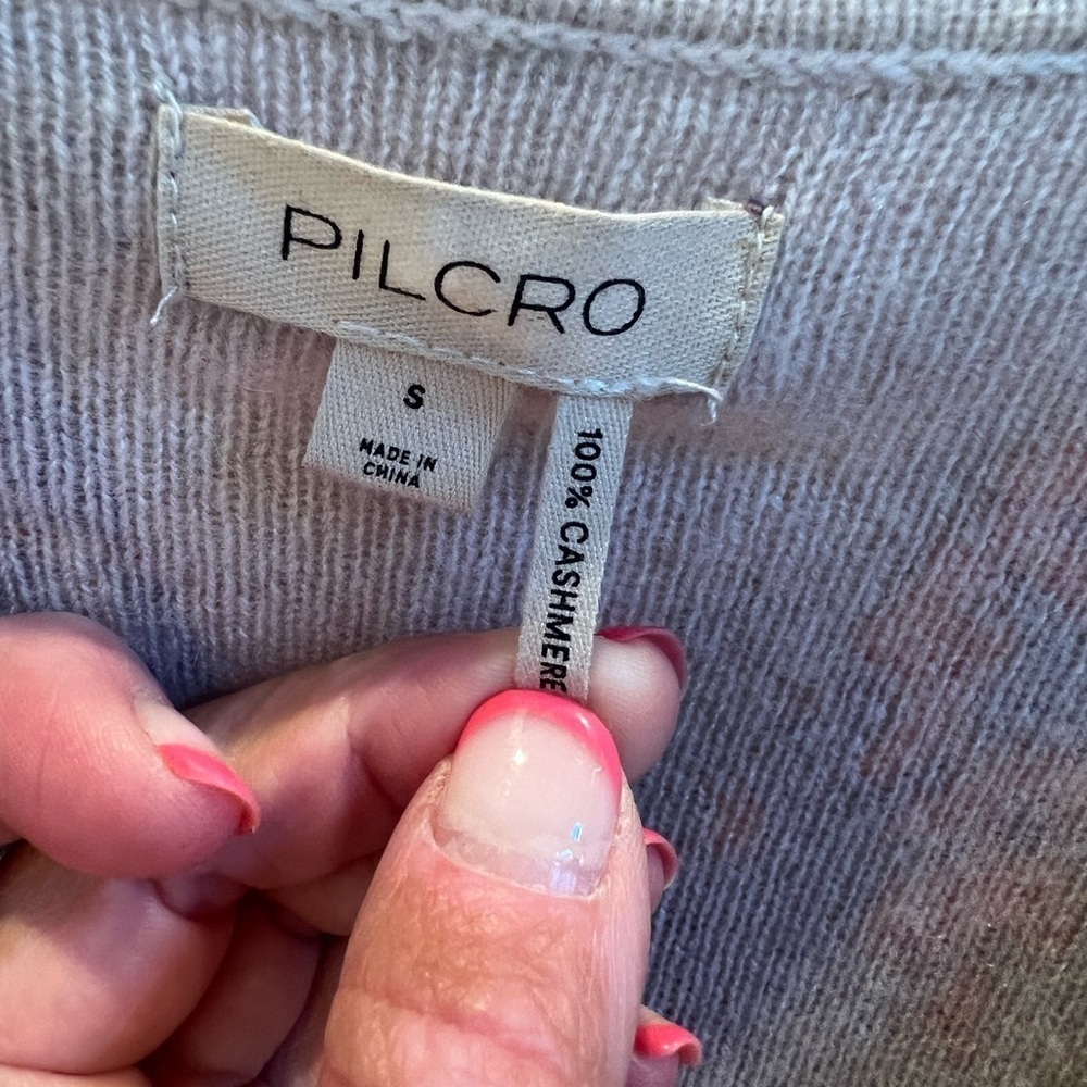 Small Anthropologie pilcro v neck cashmere hi low sweater multi color pattern - Picture 5 of 14